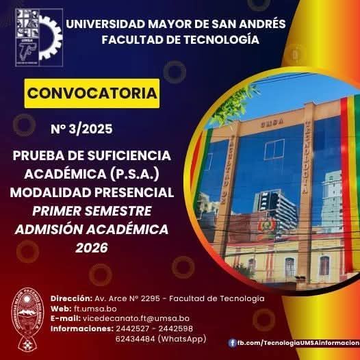 AMPLIACIÓN DE INSCRIPCIONES, PRUEBA DE SUFICIENCIA ACADÉMICA