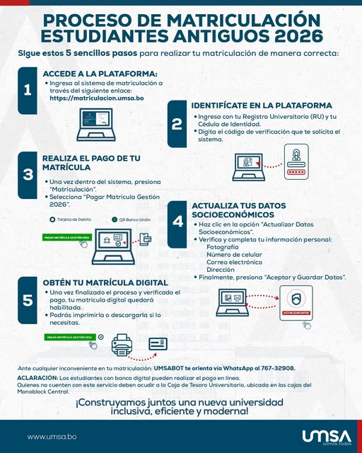 MATRICULACIÓN ESTUDIANTES ANTIGUOS 2026