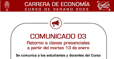 📢COMUNICADO 03 / Curso de Verano Economía 2025