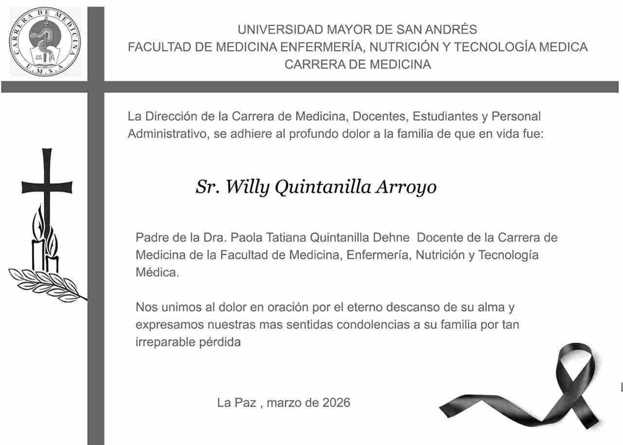 Fallecimiento del Sr. Willy Quintanilla Arroyo