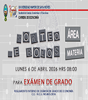 📍 SORTEO DE BOLOS PRESENCIAL PARA EXAMEN DE GRADO - ÁREA (1RA FECHA 2026)