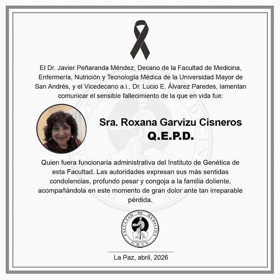 Se lamenta comunicar el fallecimiento de la Sra. Rosario Garvizu Cisneros