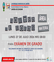 📍 SORTEO DE BOLOS PRESENCIAL PARA EXAMEN DE GRADO - ÁREA (2DA FECHA 2026)