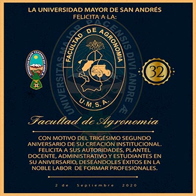 🔴🔵 LA UNIVERSIDAD MAYOR DE SAN ANDRÉS FELICITA A LA: #FACULTAD_DE_AGRONOMÍA ✅