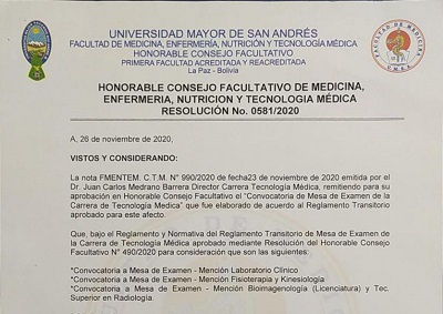 CONVOCATORIA A MESA DE EXÁMEN