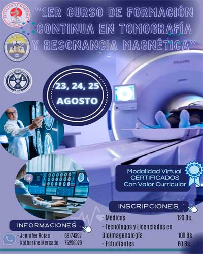 CURSO DE FORMACIÓN CONTINUA EN TOMOGRAFÍA Y RESONANCIA MAGNÉTICA