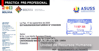 REQUERIMIENTO DE ESTUDIANTE PARA PRÁCTICA PRE AUTORIDAD DE SUPERVISIÓN DE LA SEGURIDAD SOCIAL DE CORTO PLAZO "ASUSS"
