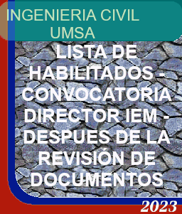 LISTA DE POSTULANTES HABILITADOS DE LA CONVOCATORIA A DIRECTOS DEL INSTITUTO DE ENSAYOS DE MATERIALES